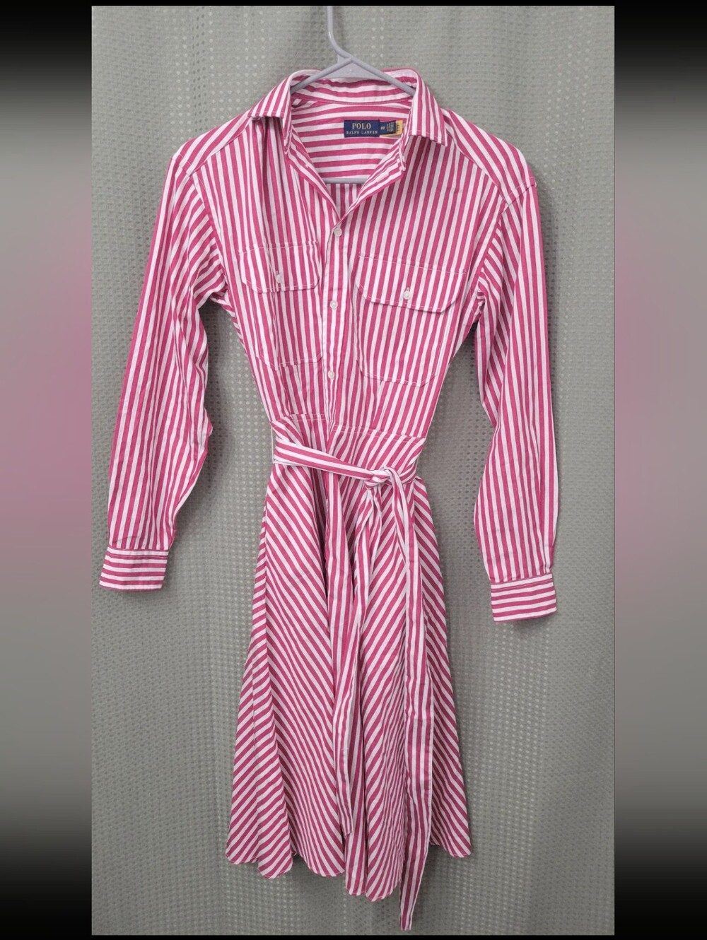 Polo Ralph Lauren Pink & White Striped Shirt Dress - Picture 3 of 4